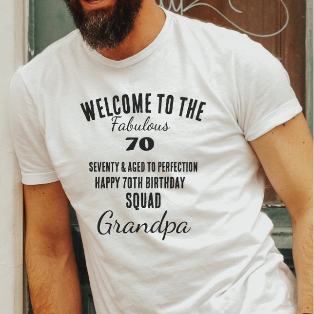 Personlig rolig 70-årsfirande citat-squad  t shirt (Skapare uppladdad)