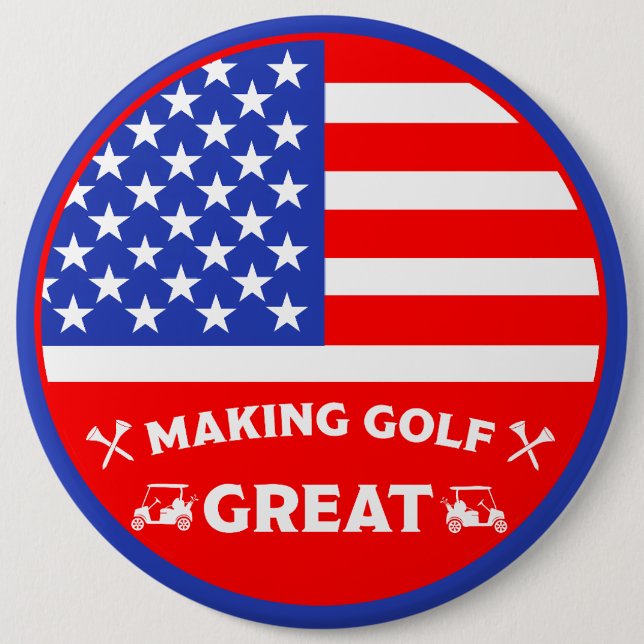 Personlig rolig amerikansk golfspelare knapp (Framsida)