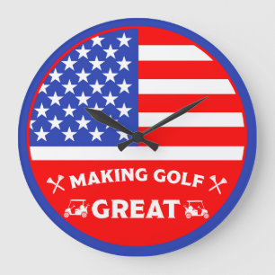 Personlig rolig amerikansk golfspelare stor klocka
