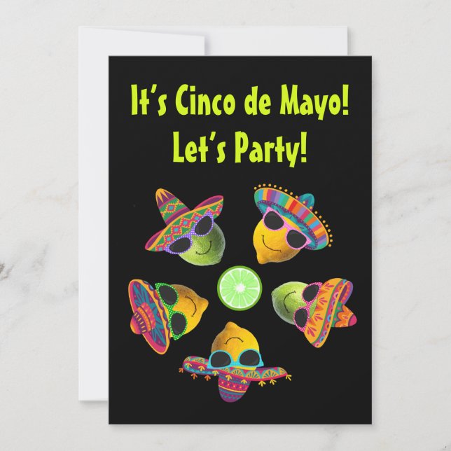 Personlig rolig Cinco de Mayo Citron Lime Inbjudningar (Framsida)