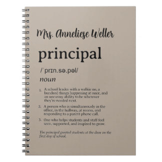 Personlig Rolig Definition för Principals Anteckningsbok