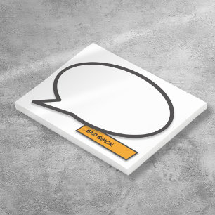 Personlig Rolig Enkel Tecknad Serie Pratbubbla Post-it Block