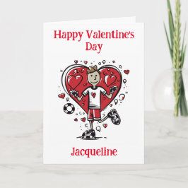 Personlig rolig fotbollsvalentin-kort helgkort