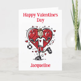 Personlig rolig fotbollsvalentin-kort helgkort