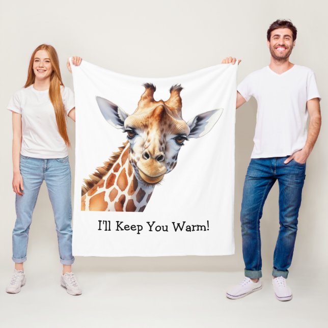 Personlig Rolig Giraff Älskare Fleecefilt (På plats)