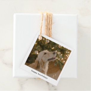 Personlig Rolig hund julfoto Bild Gåvor Etiketter