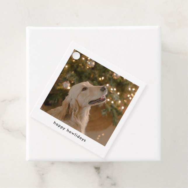 Personlig Rolig hund julfoto Bild Gåvor Etiketter (På plats)