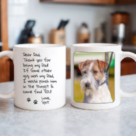 Personlig Rolig hund Pappa-foto Kaffemugg