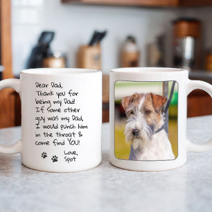 Personlig rolig hundpappa-foto kaffemugg