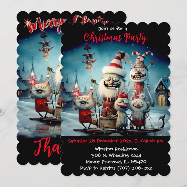 Personlig rolig julfest inbjudningar (Fram/baksida)