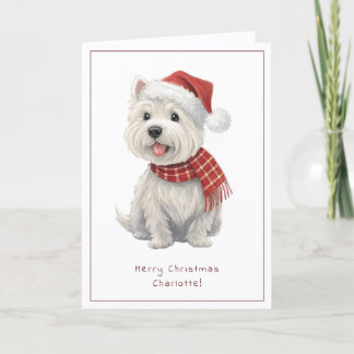 Personlig rolig julkort för Westie-hund Helgkort