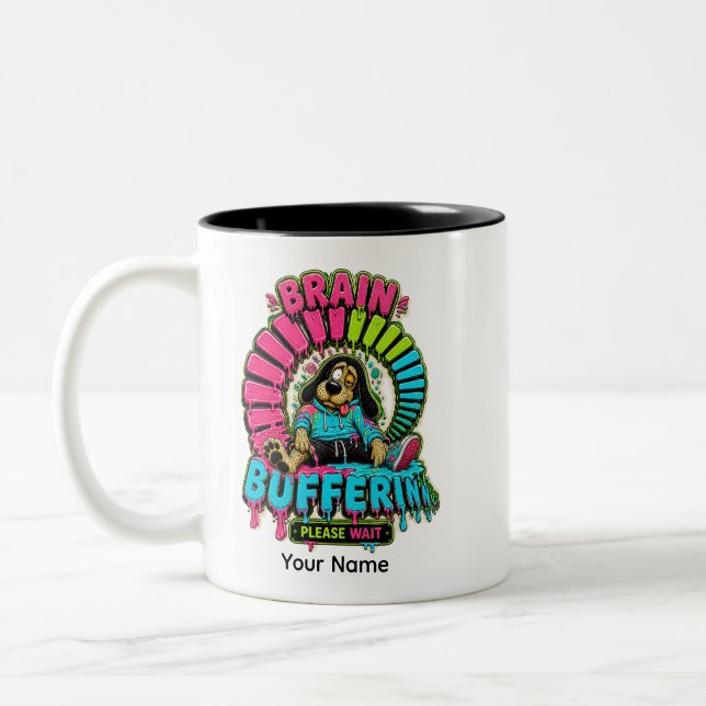 Personlig rolig kaffemugg med hjärnbuffring som pr (Vänster)