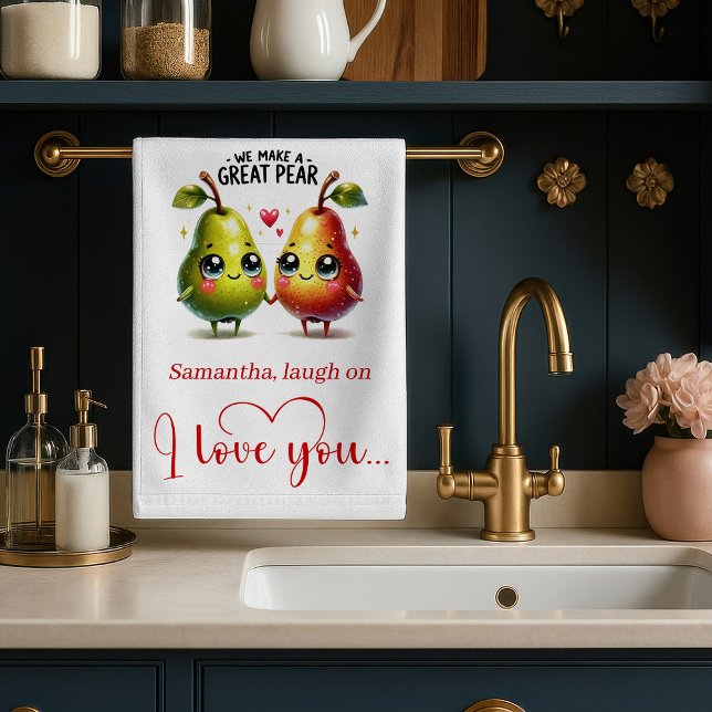 Personlig rolig kärlek mat kökshandduk (Personalized Funny Love Food Kitchen Towel)