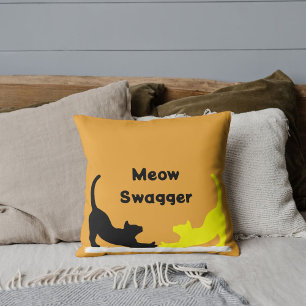 Personlig Rolig Kattcitat för Katter på Orange Kudde