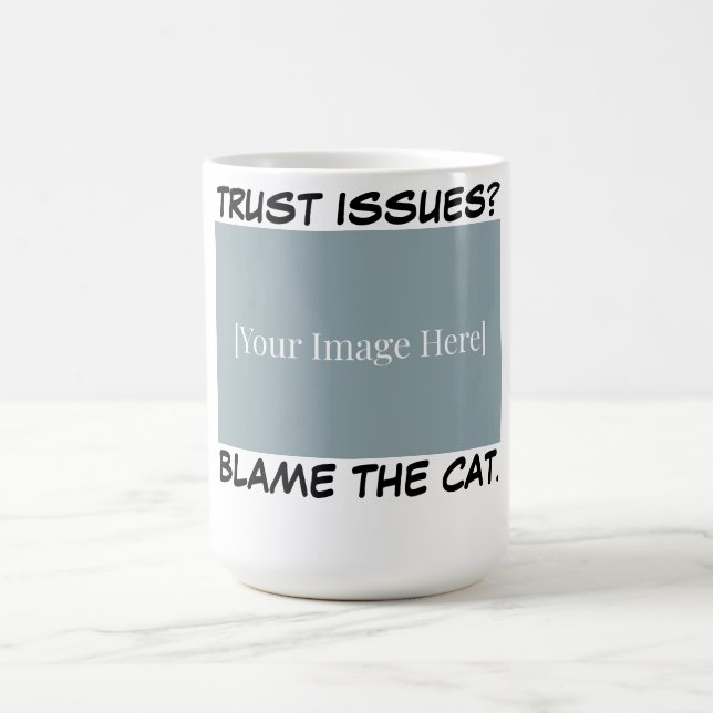 Personlig rolig kattmugg - Skyll på katten. Kaffemugg (Center)