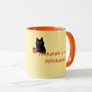 Personlig rolig kattpresent för henne honom kaffe mugg