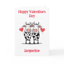 Personlig rolig ko Alla hjärtans dag-kort
