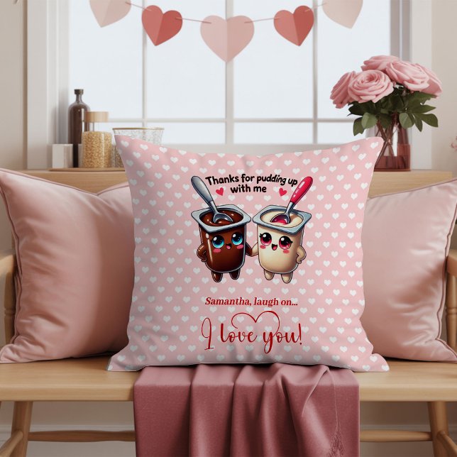 Personlig rolig mat-puns-valentinskudde kudde (Personalized Funny Food Pun Valentine Throw Pillow

)