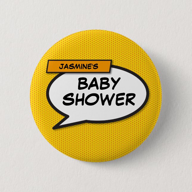 Personlig rolig modern baby shower knapp (Framsida)