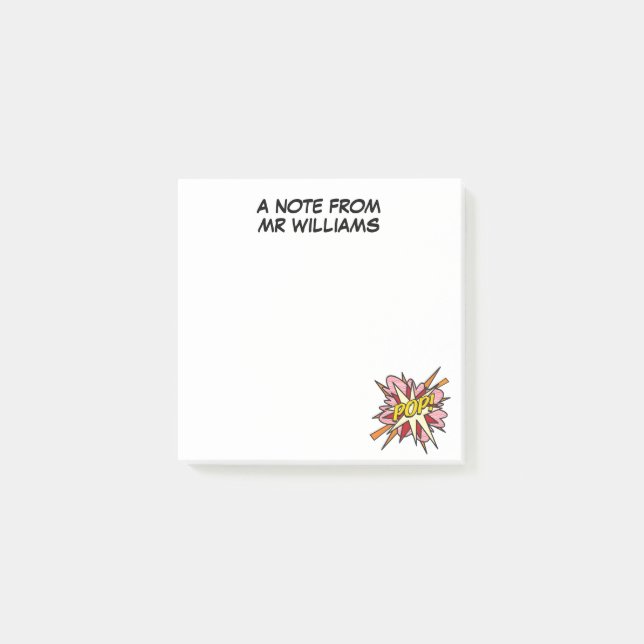 Personlig Rolig Modern Cool Tecknad POP Post-it Block (Framsida)
