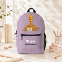 Personlig Rolig Orange Katt Mauve Flickor Ryggsäck