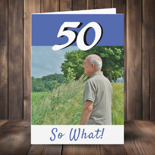 Personlig rolig positiv bild för 50-årsdag kort