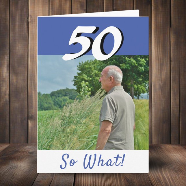 Personlig rolig positiv bild för 50-årsdag kort (Skapare uppladdad)