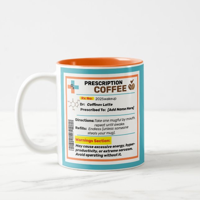 Personlig rolig receptbelagd kaffemugg  (Vänster)