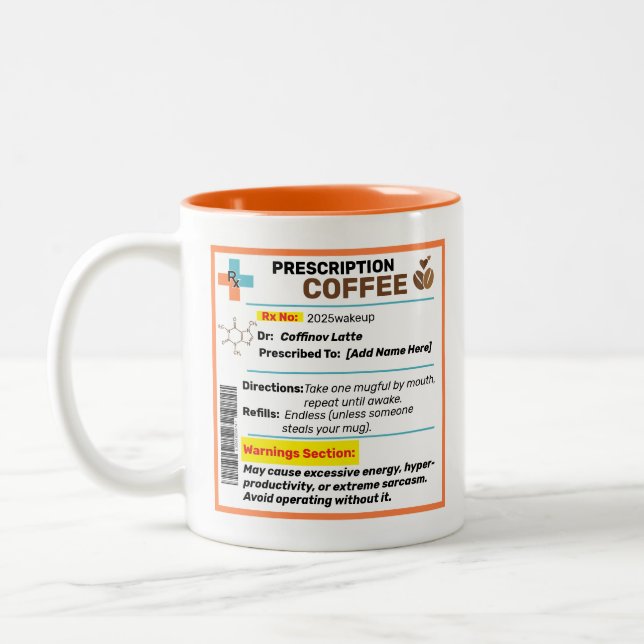Personlig rolig receptbelagd kaffemugg  (Vänster)