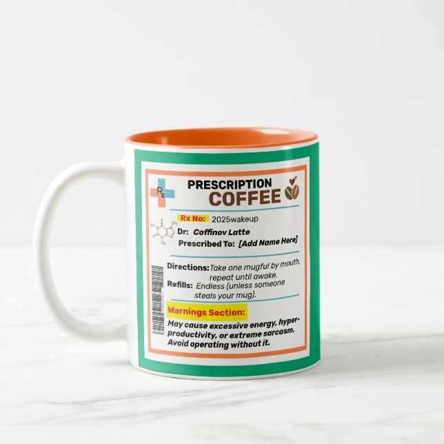 Personlig rolig receptbelagd kaffemugg  (Vänster)