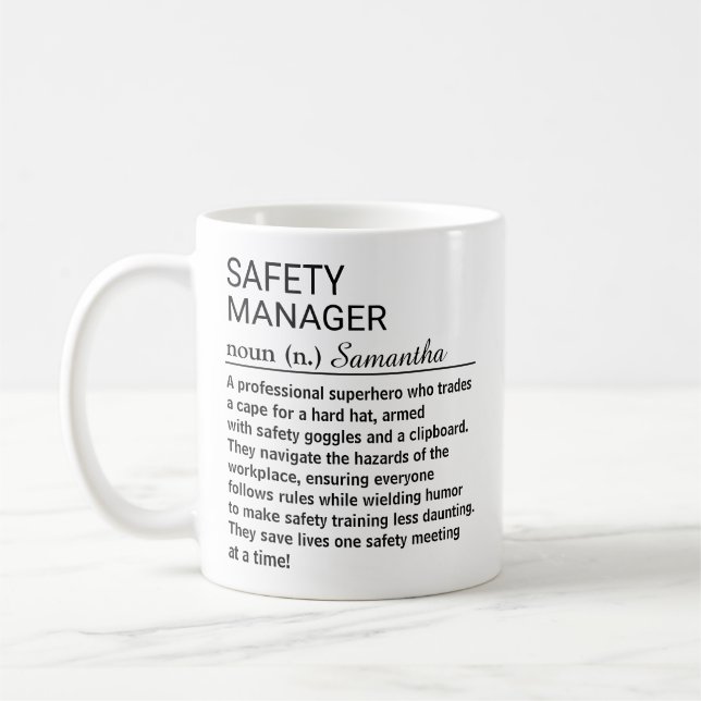 Personlig rolig säkerhetschef definition kaffemugg (Vänster)