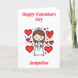 Personlig rolig sjuksköterskevalentinkort helgkort