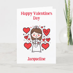 Personlig rolig sjuksköterskevalentinkort helgkort