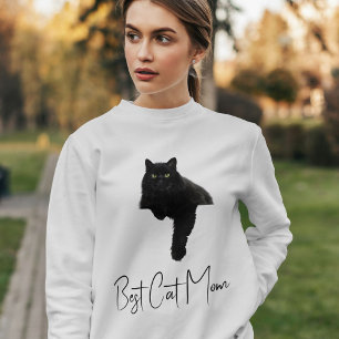 Personlig rolig svart kattcitat husdjursmamma ask t shirt