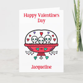 Personlig rolig utomjording Valentine-kort Helgkort