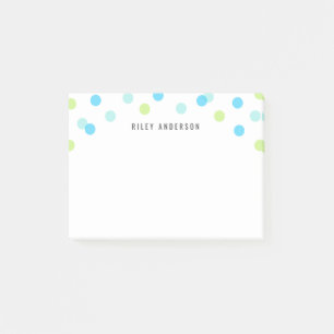 Personlig Roligt Blue Aqua Grönt Confetti Post-it Block