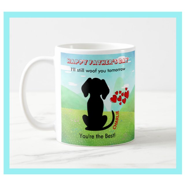 Personlig Roligt Fars dag Gift Hund Pappa Kaffemugg (Skapare uppladdad)