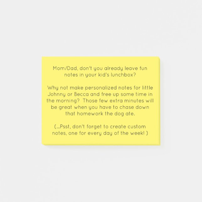 Personlig roligt post-it block (Framsida)
