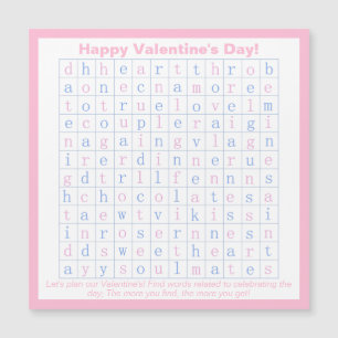 Personlig Roligt, Rosa Valentindagen Ord Puzzle