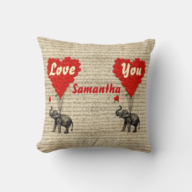 Personlig roligt Valentines hjärta Kudde (Framsida)