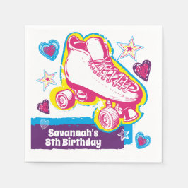 Personlig Roller Skating Födelsedagsfest Napkin Pappersservett