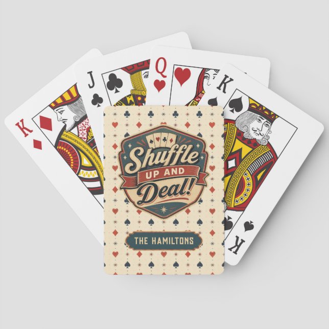 Personlig Rollig Stylish Vintage  Casinokort (Baksidan)