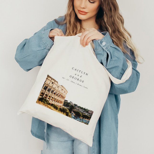 Personlig Rom, Italien Bröllop Tote Bag Tygkasse (Skapare uppladdad)