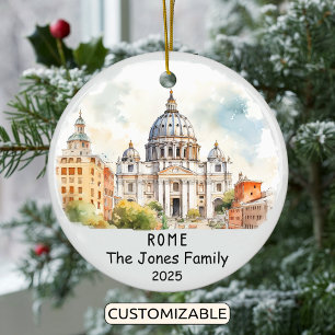 Personlig Rom Ornament, Italien Julgransprydnad Keramik