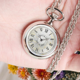 Personlig Roman Numeral Necklace Watch för henne Armbandsur