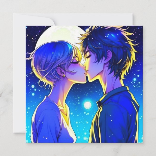 Personlig Romantic Anime par Alla hjärtans dag Kort (Framsida)