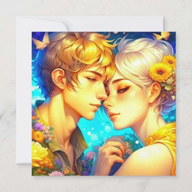 Personlig Romantic Anime par Alla hjärtans dag Kort (Framsida)