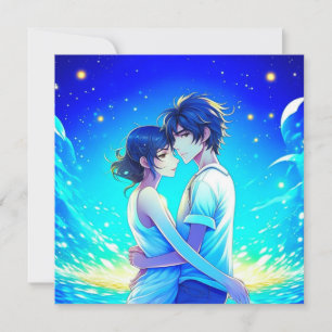 Personlig Romantic Anime par Alla hjärtans dag Kort