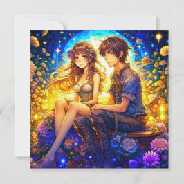 Personlig Romantic Anime par Alla hjärtans dag Kort