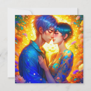 Personlig Romantic Anime par Alla hjärtans dag Kort